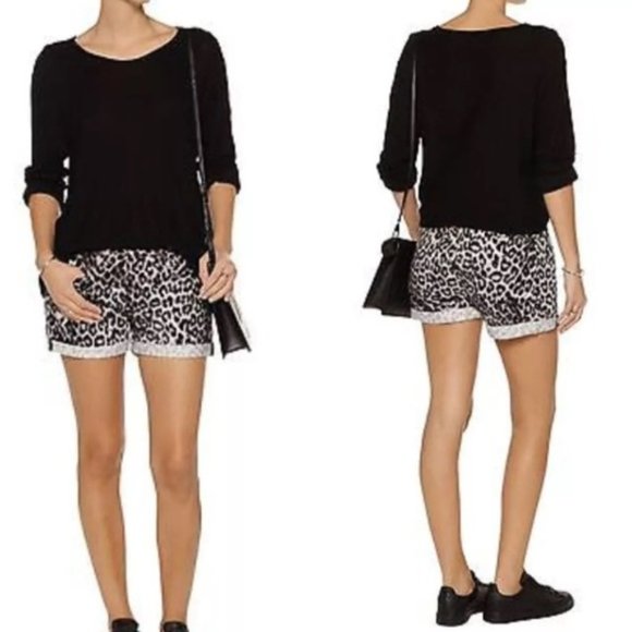 Rag & Bone Rolled Cuff Snow Leopard Print Jean Shorts - Picture 16 of 16